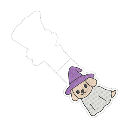 ITH 4x4 Ghost Puppy Foldover Magnetic Bookmark
