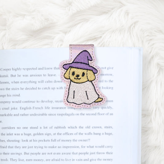ITH 4x4 Ghost Puppy Foldover Magnetic Bookmark
