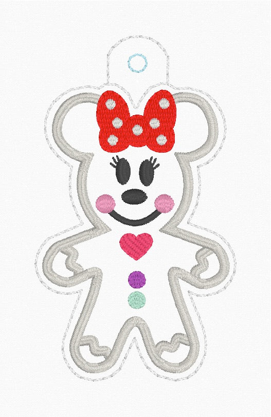 4x4 Ms Mouse Gingerbread Snaptab/Eyelet