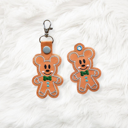 4x4 Mouse Gingerbread Snaptab/Eyelet