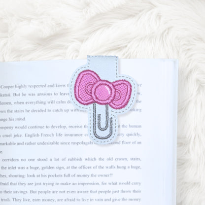 ITH 4x4 HK Bow Paperclip Appliqué Foldover Magnetic Bookmark