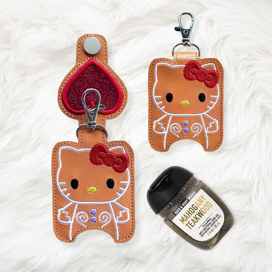 5x7 1oz HK Gingerbread Appliqué Sanitizer Holder