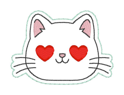 ITH 4x4 Heart Eyes Kitten Feltie