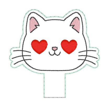 ITH 4x4 Heart Eyes Kitten Pencil Topper