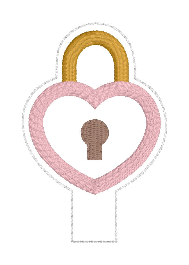 ITH 4x4 Heart Lock Appliqué Pencil Topper