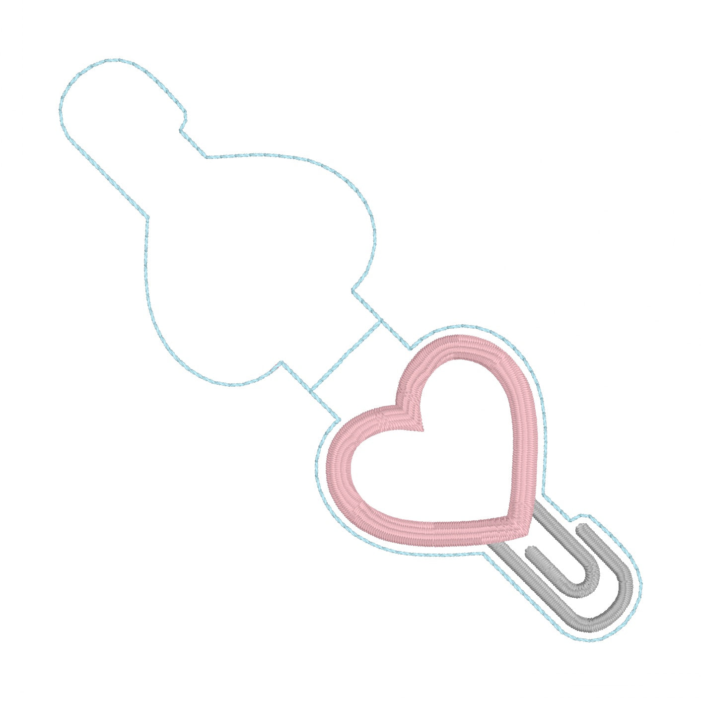 ITH 4x4 Heart Appliqué Paperclip Foldover Magnetic Bookmark