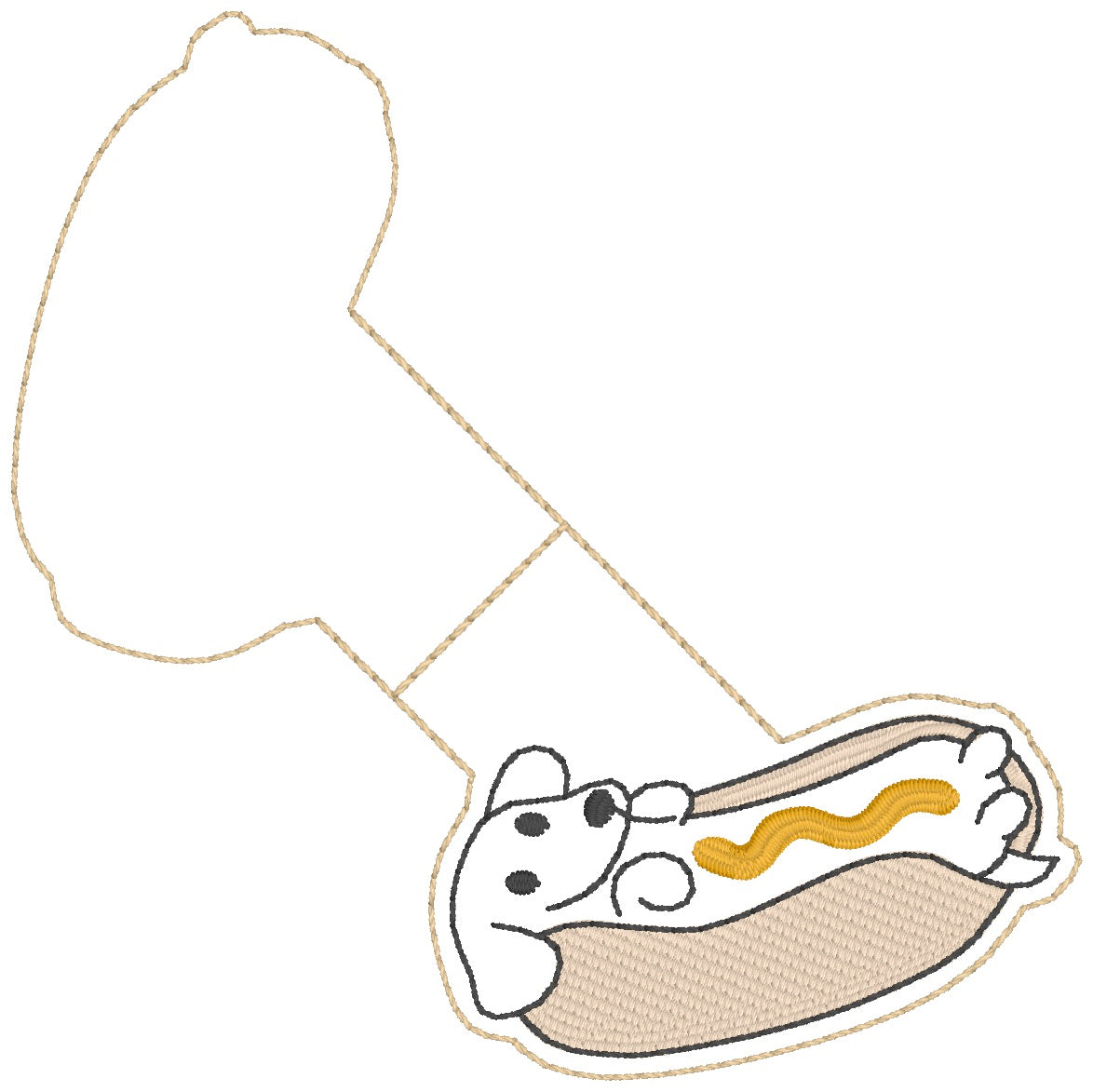 ITH 4x4 Hot Dog Foldover Magnetic Bookmark