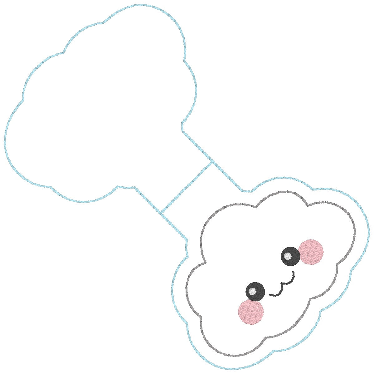 ITH 4x4 Kawaii Cloud Appliqué Foldover Magnetic Bookmark