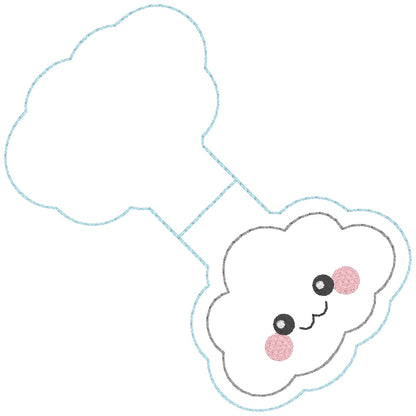ITH 4x4 Kawaii Cloud Appliqué Foldover Magnetic Bookmark
