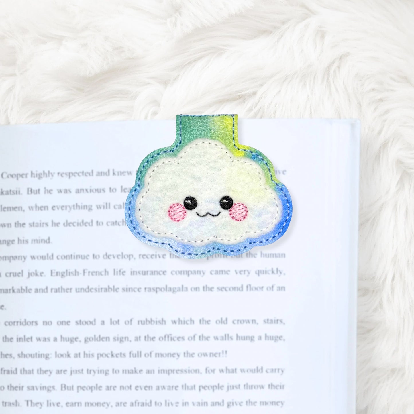 ITH 4x4 Kawaii Cloud Appliqué Foldover Magnetic Bookmark