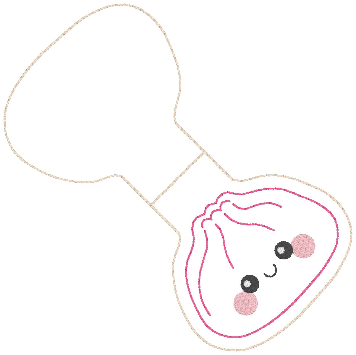 ITH 4x4 Kawaii Dumpling Appliqué Foldover Magnetic Bookmark