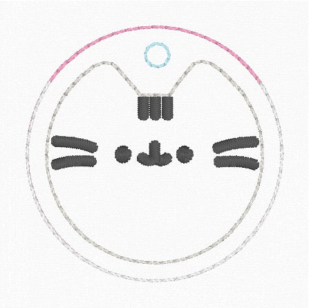 ITH 4x4 P Kitty Appliqué Air Tag Holder