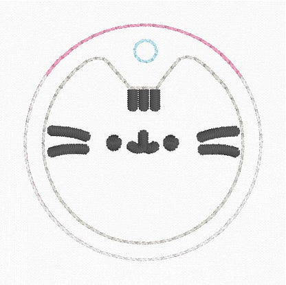 ITH 4x4 P Kitty Appliqué Air Tag Holder