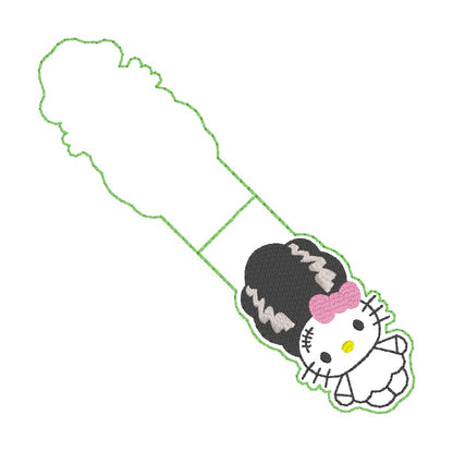 ITH 4x4 Kitty Bride Foldover Magnetic Bookmark