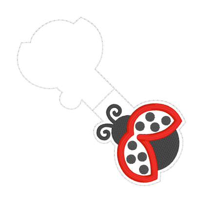 ITH 4x4 Lady Bug Appliqué Foldover Magnetic Bookmark