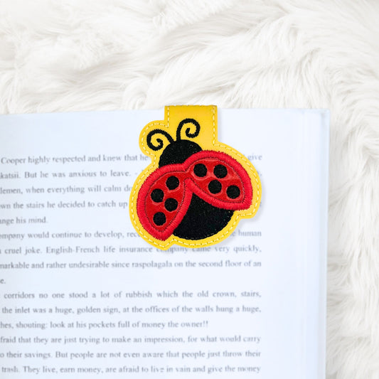ITH 4x4 Lady Bug Appliqué Foldover Magnetic Bookmark