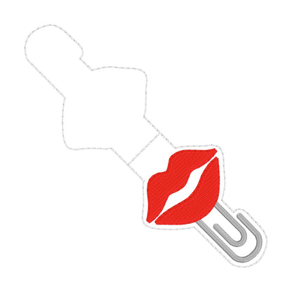 ITH 4x4 Lips Paperclip Foldover Magnetic Bookmark