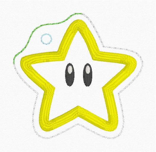 ITH 4x4 M Star Appliqué Air Tag Holder