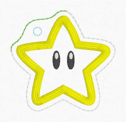 ITH 4x4 M Star Appliqué Air Tag Holder