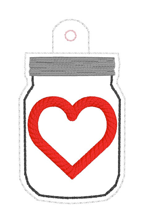 4x4 Mason Jar Appliqué Snaptab/Eyelet