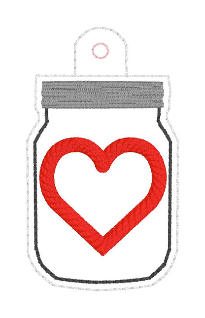 4x4 Mason Jar Appliqué Snaptab/Eyelet