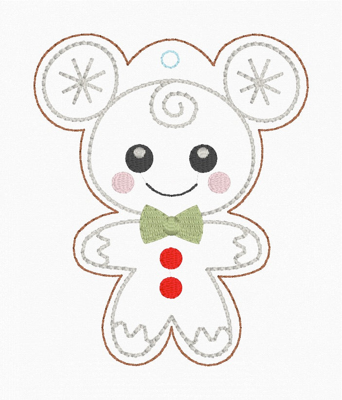 4x4 Mouse Gingerbread Ornament