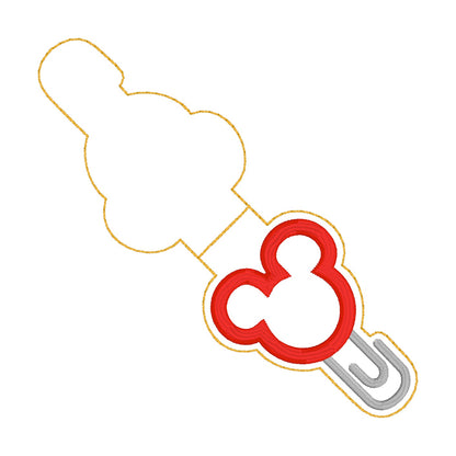 ITH 4x4 Mouse Appliqué Paperclip Foldover Magnetic Bookmark