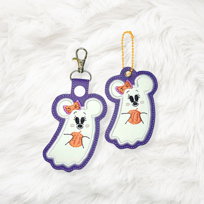 ITH 4x4 Mrs Mouse Ghost Appliqué Snaptab/Eyelet