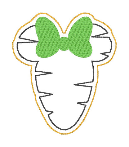 ITH 4x4 Ms Mouse Carrot Feltie