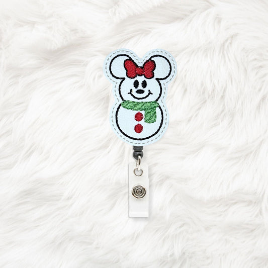 4x4 Ms Mouse Snowman Feltie