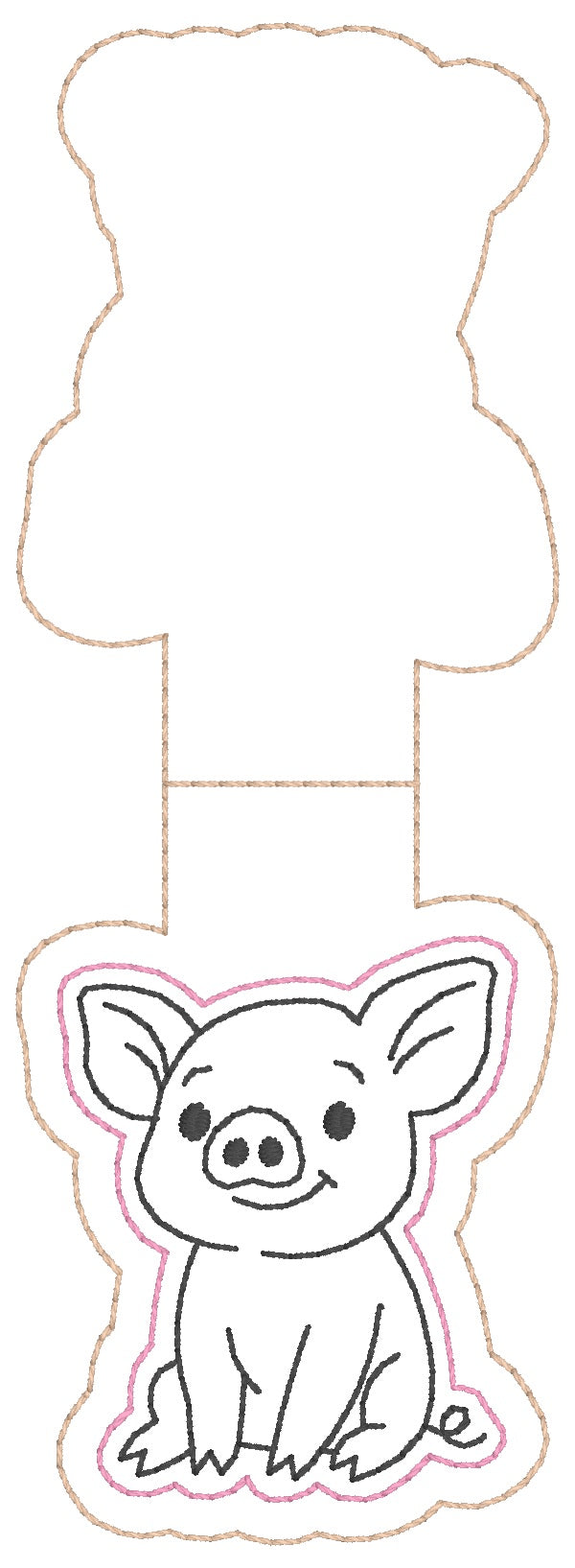 ITH 5x7 Piggy Appliqué Foldover Magnetic Bookmark