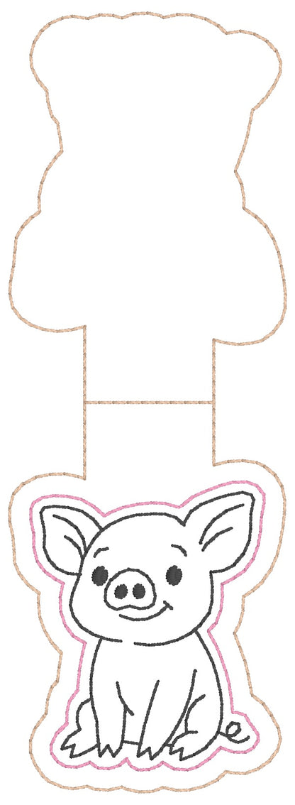 ITH 5x7 Piggy Appliqué Foldover Magnetic Bookmark