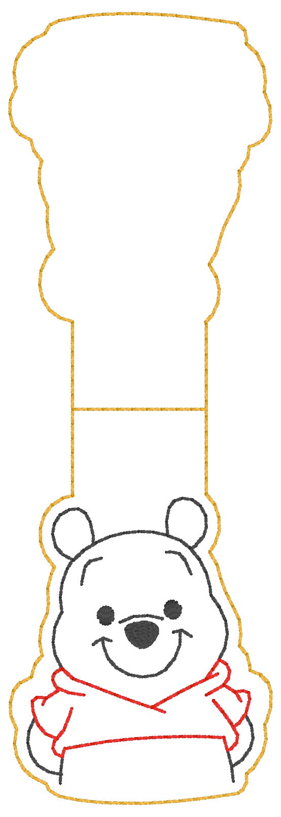 ITH 5x7 Pooh Appliqué Foldover Magnetic Bookmark
