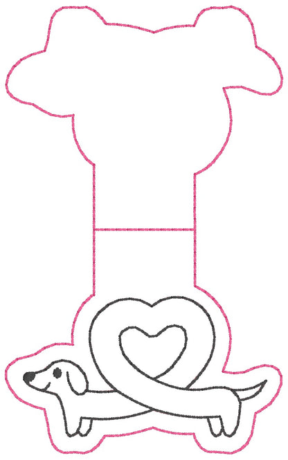 ITH 4x4 Puppy Appliqué Foldover Magnetic Bookmark
