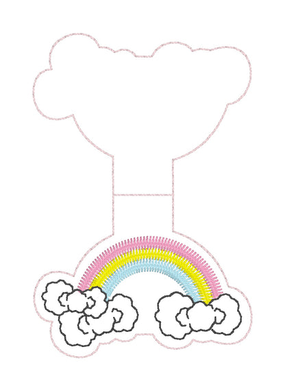 ITH 4x4 HK Bow Rainbow Foldover Magnetic Bookmark