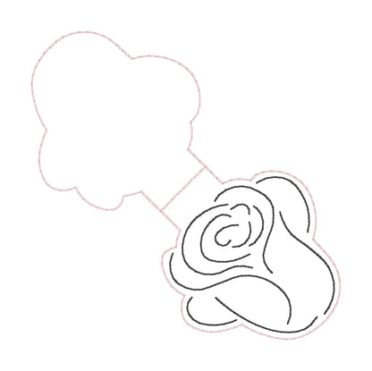 ITH 4x4 Rose Foldover Magnetic Bookmark