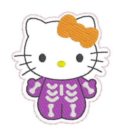 ITH 4x4 Skeleton Kitty Feltie