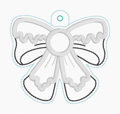 4x4 Snow Appliqué Bow Snaptab/Eyelet