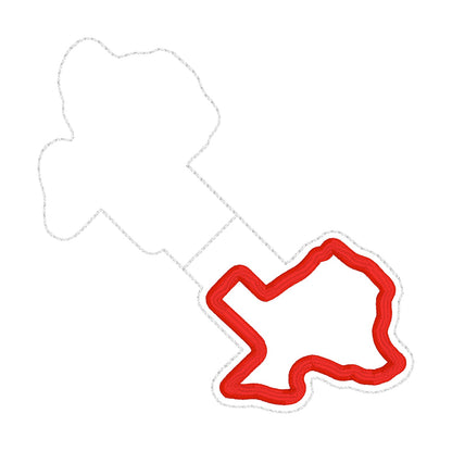 ITH 4x4 Texas Appliqué Foldover Magnetic Bookmark