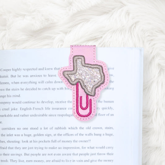 ITH 4x4 Texas Appliqué Paperclip Foldover Magnetic Bookmark