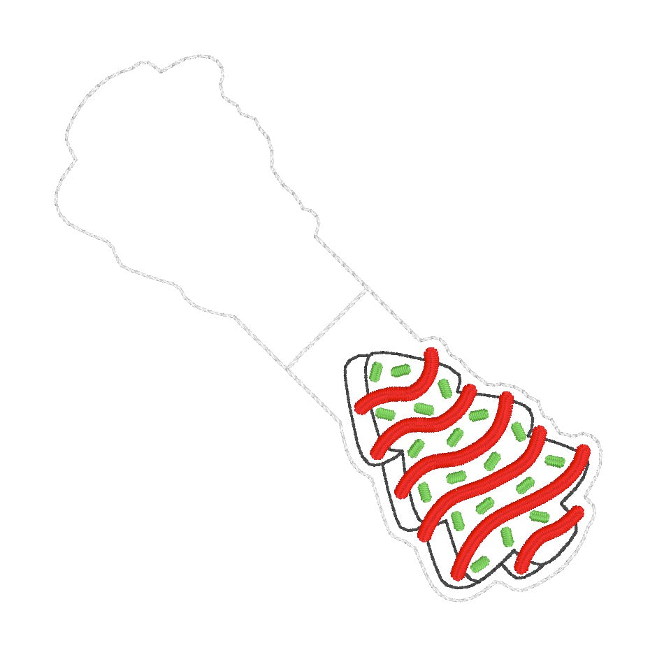 ITH 4x4 Christmas Tree Cake Foldover Magnetic Bookmark