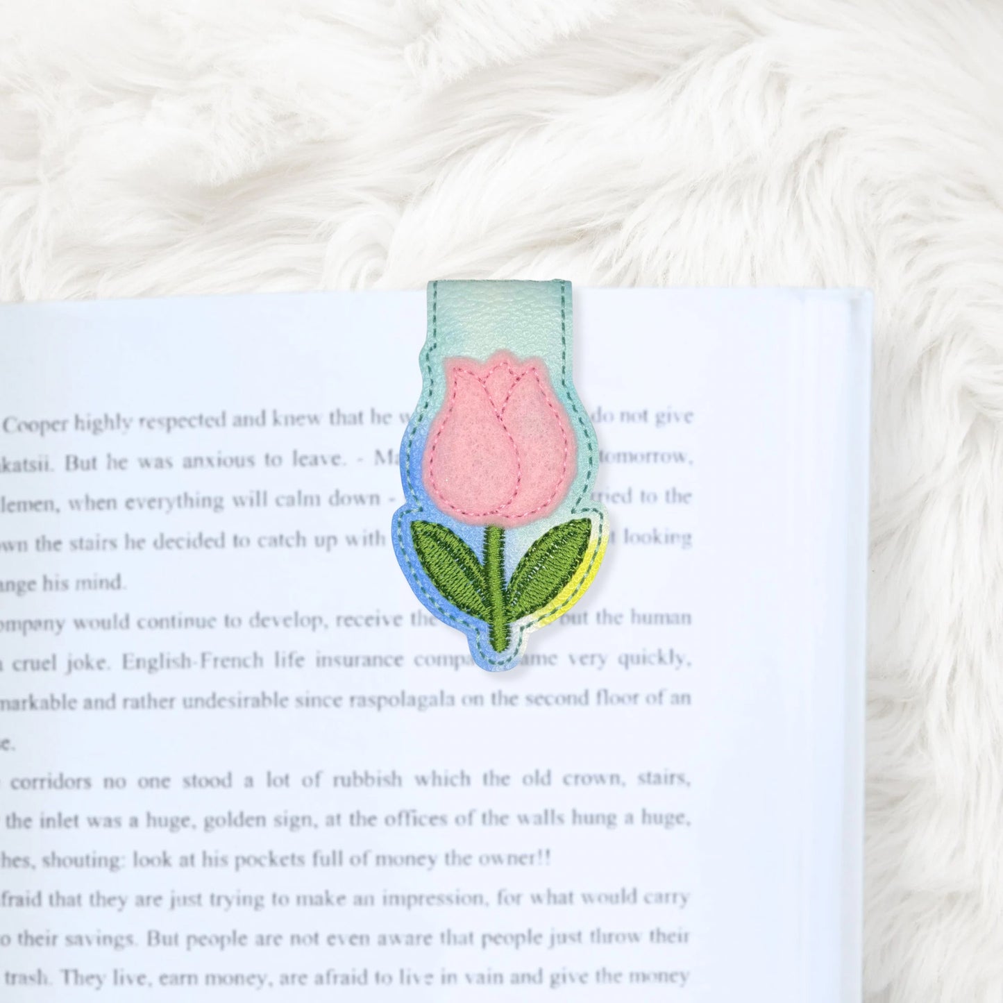 ITH 4x4 Tulip Appliqué Foldover Magnetic Bookmark