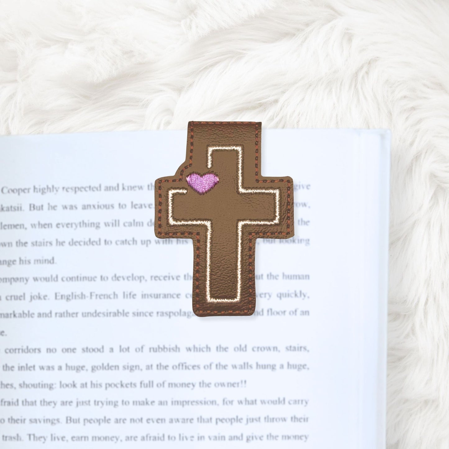 ITH 4x4 Cross Foldover Magnetic Bookmark
