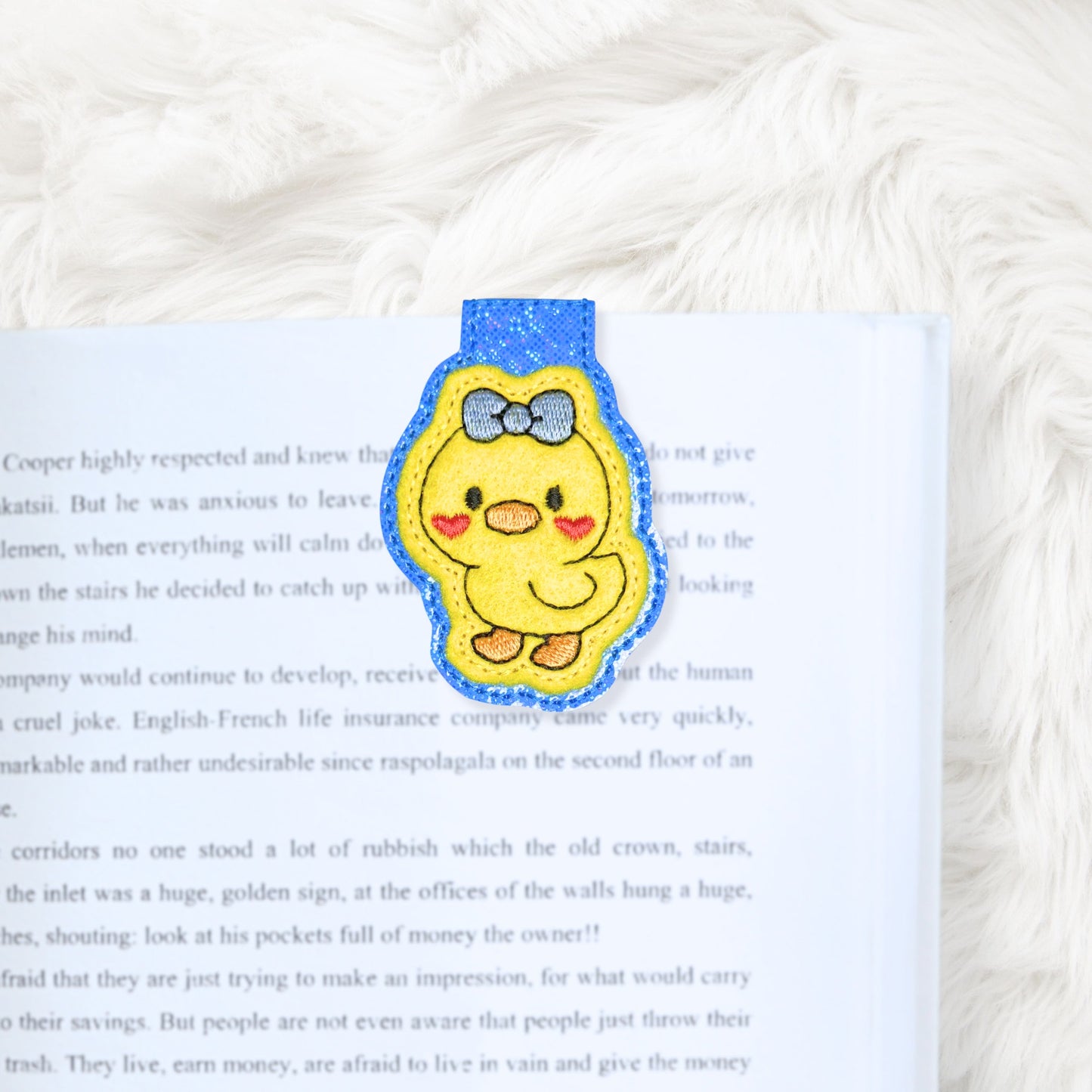 ITH 4x4 Kawaii Duck Appliqué Foldover Magnetic Bookmark