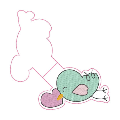 ITH 4x4 V Day Bird Foldover Magnetic Bookmark