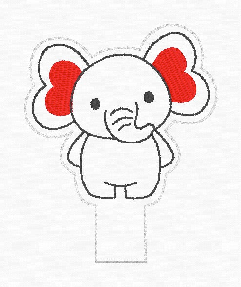 ITH 4x4 V Day Elephant Pencil Topper