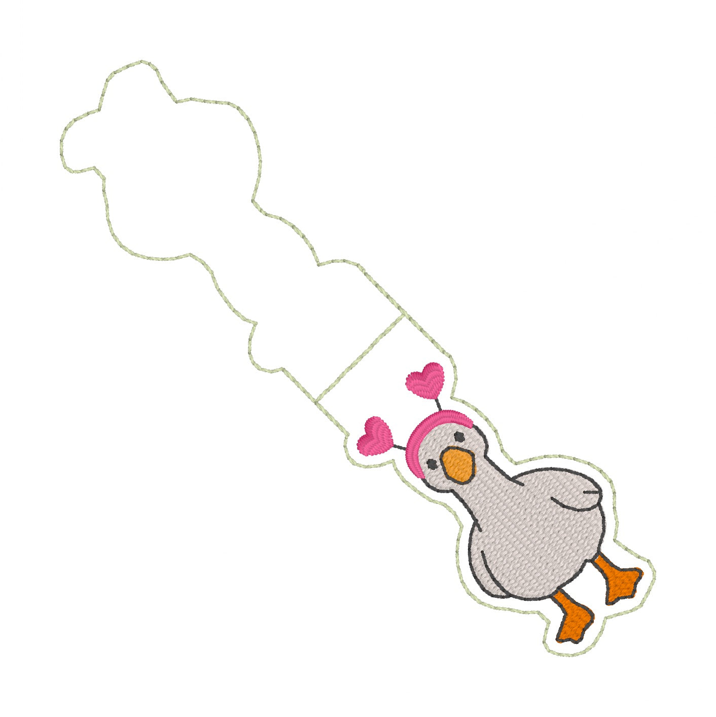 ITH 4x4 V Day Goose Foldover Magnetic Bookmark