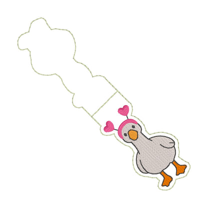 ITH 4x4 V Day Goose Foldover Magnetic Bookmark