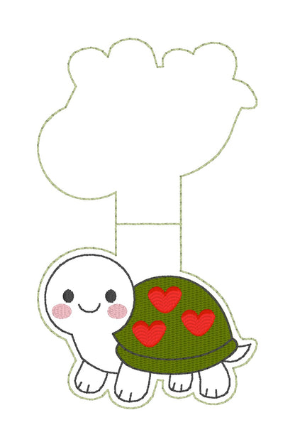 ITH 5x7 V Day Turtle Foldover Magnetic Bookmark