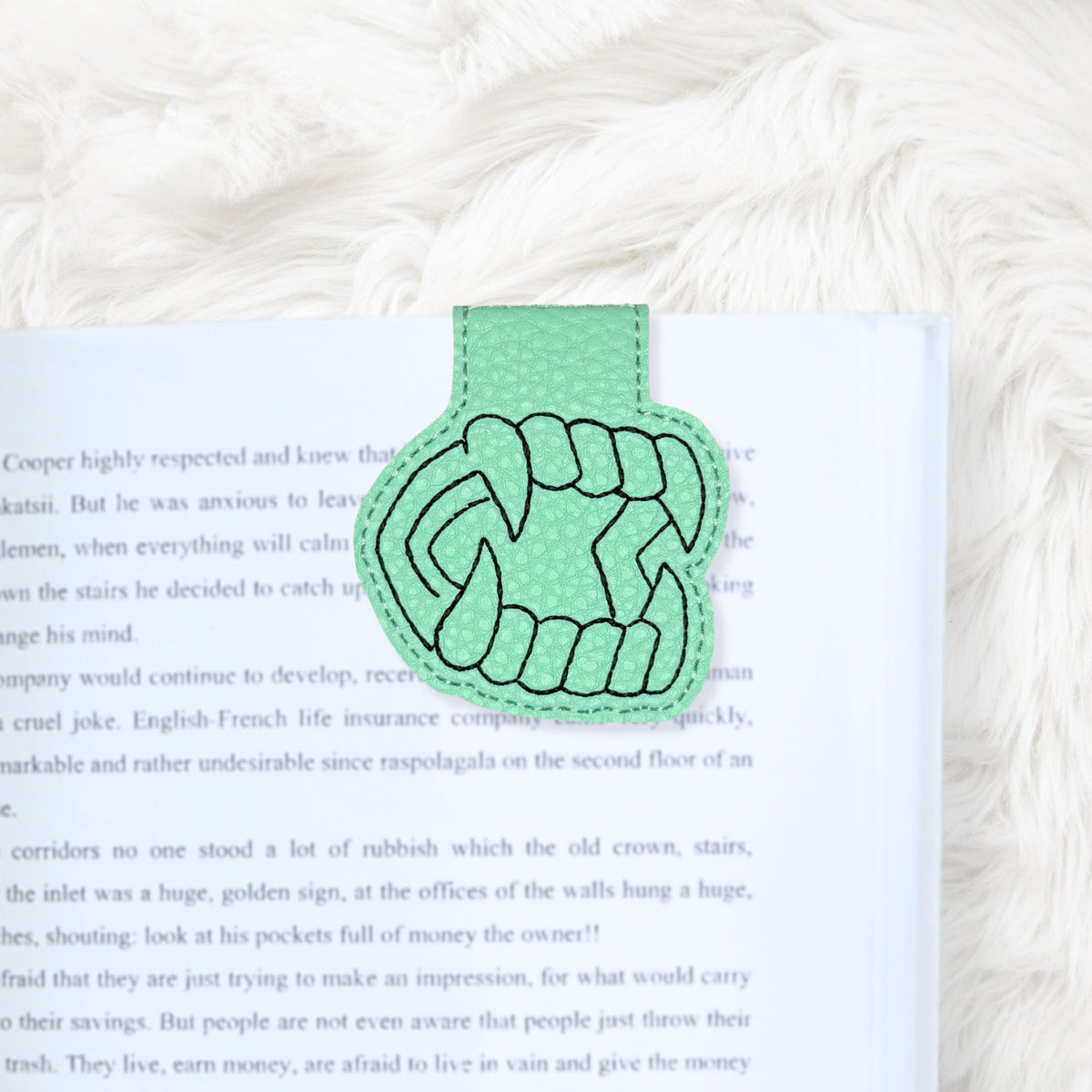 ITH 4x4 Vampire Teeth Foldover Magnetic Bookmark